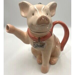 Rare Vintage Teapot: Babe the Sheep Pig 1995 Universal Studios Vtg Ceramic 8.5"